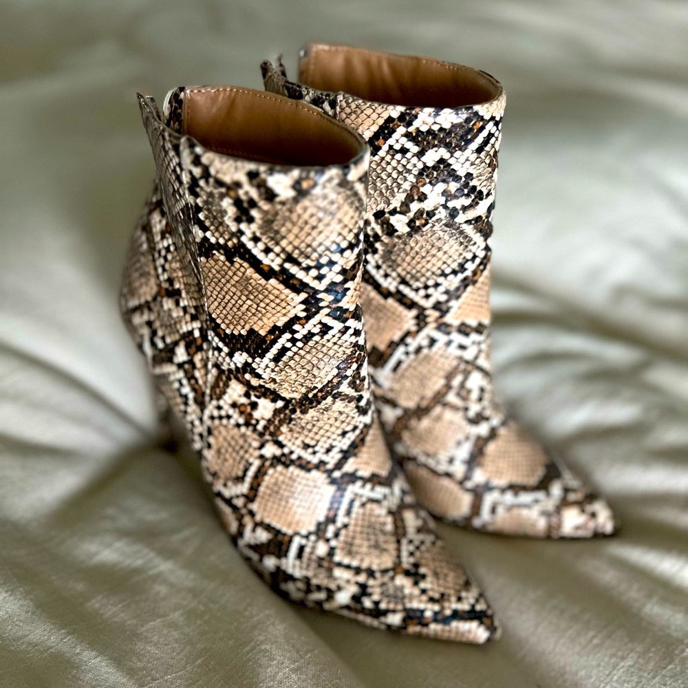 Wild Diva-size 8, snake skin, high heel booties